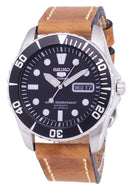 Seiko 5 Sports SNZF17J1-LS17 Automatic Japan Made Brown Leather Strap Men's Watch-Branded Watches-White-JadeMoghul Inc.