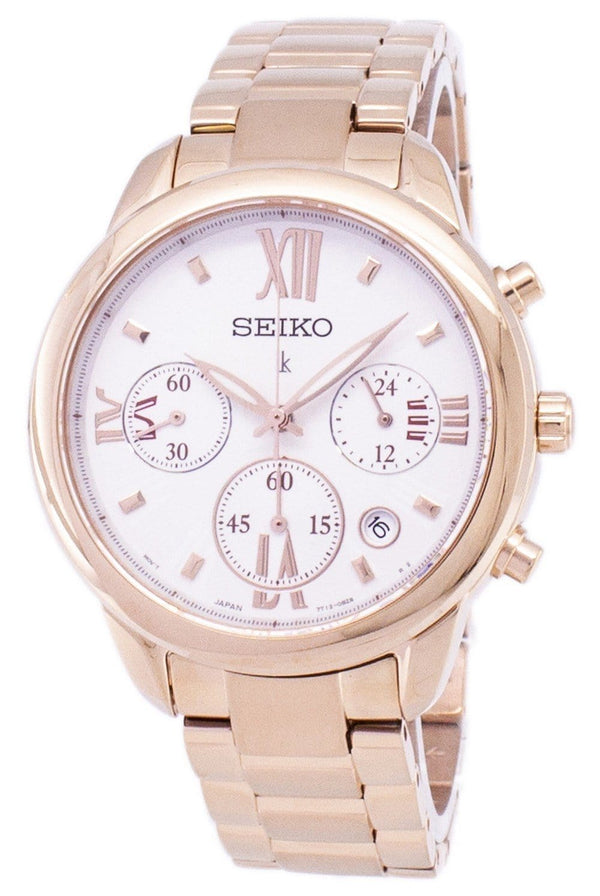 Seiko Lukia Chronograph Quartz SRWZ88 SRWZ88P1 SRWZ88P Women's Watch-Branded Watches-White-JadeMoghul Inc.