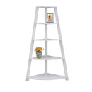 Shelf Black Shelf - 24.25" x 34.25" x 60" White, Black, Particle Board - Bookcase Corner Accent Shelf HomeRoots