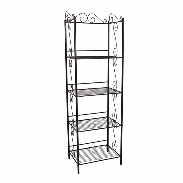 Shelf Book Shelfs - 15'.25" x 22" x 70" Brown, Metal, Shelf - Bookcase HomeRoots