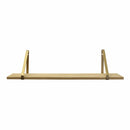 Shelf Gold Shelf - 28" X 7" X 7" Natural Gold 8 Wood 1 Metal Wood Shelf HomeRoots