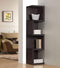 Shelf Wall Shelf Unit - 14" X 14" X 59" Espresso Wood Veneer (PU Paper) Bookcase - Large S Shelf HomeRoots