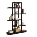 Shelf Wall Shelf Unit - 14" x 47" x 71" Cappuccino, Particle Board, Bookcase, Open Concept - Display Shelf HomeRoots