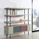 Shelf Wall Shelf Unit - 84.8" x 84.8" x 40" Beige Veneer Shelf HomeRoots