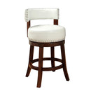 Shirley Contemporary 24" Barstool Withpu Cushion, White Finish-Bar Stools and Counter Stools-Dark Oak, White-Wood-JadeMoghul Inc.