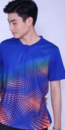 Shirts Badminton short sleeves Clothes,polyester table tennis T Shirt,Trainning tennis t-shirts,breathable ping pong Jersey Blue AExp