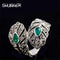 SHUANGR 2017 New Vintage Retro Peacock Feather Unique Ring Angels For Women Antique Silver-Color Top Quality TL065 Free Shipping AExp