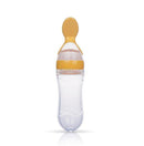 Silicone Baby Feeding Bottle With Spoon Food Supplement Rice Cereal Bottle Baby Squeeze Spoon Silica Gel Spoon BB0065 AExp