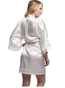 Silk Bridesmaid Robe - Women Short Satin Robes - Sleepwear AExp