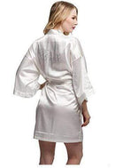 Silk Bridesmaid Robe - Women Short Satin Robes - Sleepwear AExp