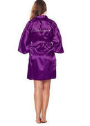 Silk Bridesmaid Robe - Women Short Satin Robes - Sleepwear AExp