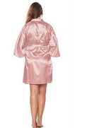 Silk Bridesmaid Robe - Women Short Satin Robes - Sleepwear AExp