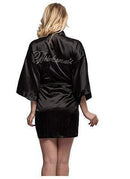 Silk Bridesmaid Robe - Women Short Satin Robes - Sleepwear AExp