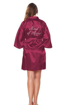 Silk Bridesmaid Robe - Women Short Satin Robes - Sleepwear AExp