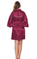 Silk Bridesmaid Robe - Women Short Satin Robes - Sleepwear AExp