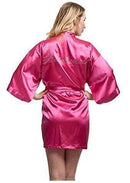 Silk Bridesmaid Robe - Women Short Satin Robes - Sleepwear AExp