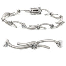 Bangle Bracelet LO1404 Matte Rhodium & Rhodium Brass Bracelet with CZ