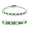 Bracelet For Girls 46906 Rhodium Brass Bracelet with Synthetic in Emerald