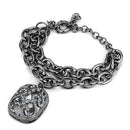Bracelets For Women LO4222 TIN Cobalt Black Brass Bracelet with CZ