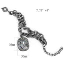 Bracelets For Women LO4222 TIN Cobalt Black Brass Bracelet with CZ