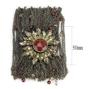 Bracelets For Women LO4224 Antique Copper Brass Bracelet in Garnet