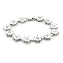 Bracelets For Women LO584 Matte Rhodium & Rhodium Brass Bracelet with CZ