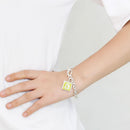 Charm Bracelets LO4637 - Brass Bracelet with Epoxy in Emerald