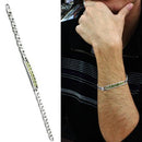 Charm Bracelets TK570 Stainless Steel Bracelet with CZ in Olivine color