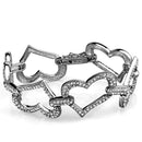 Crystal Bracelets LO3825 Rhodium Brass Bracelet with Top Grade Crystal