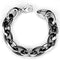 Silver Bracelets Cute Bracelets 3W1009 Stainless Steel Bracelet with Ceramic in Jet Alamode Fashion Jewelry Outlet
