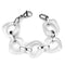 Silver Bracelets Cute Bracelets 3W1012 Stainless Steel Bracelet with Ceramic in White Alamode Fashion Jewelry Outlet