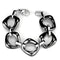 Silver Bracelets Cute Bracelets 3W1013 Stainless Steel Bracelet with Ceramic in Jet Alamode Fashion Jewelry Outlet