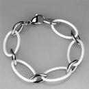 Silver Bracelets Cute Bracelets 3W1014 Stainless Steel Bracelet with Ceramic in White Alamode Fashion Jewelry Outlet