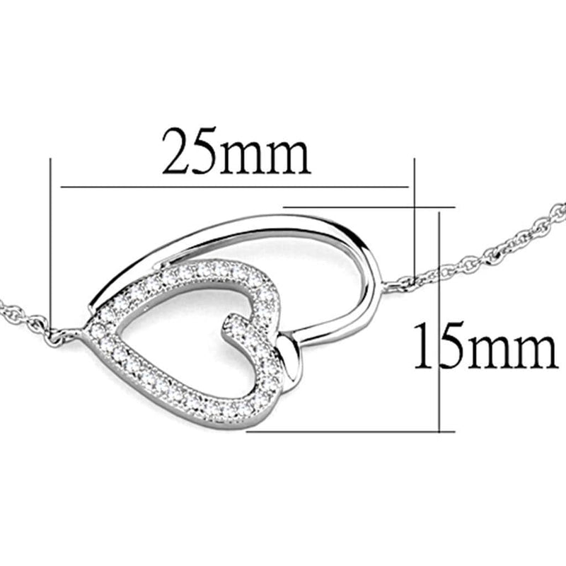 Cute Bracelets 3W715 Rhodium Brass Bracelet with AAA Grade CZ