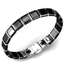 Cute Bracelets 3W984 Stainless Steel Bracelet with Ceramic in Jet