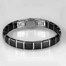Cute Bracelets 3W984 Stainless Steel Bracelet with Ceramic in Jet