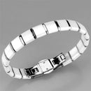 Cute Bracelets 3W985 Stainless Steel Bracelet with Ceramic in White