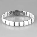 Cute Bracelets 3W985 Stainless Steel Bracelet with Ceramic in White