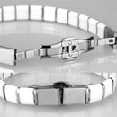 Cute Bracelets 3W985 Stainless Steel Bracelet with Ceramic in White