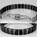Cute Bracelets 3W990 Stainless Steel Bracelet with Ceramic in Jet