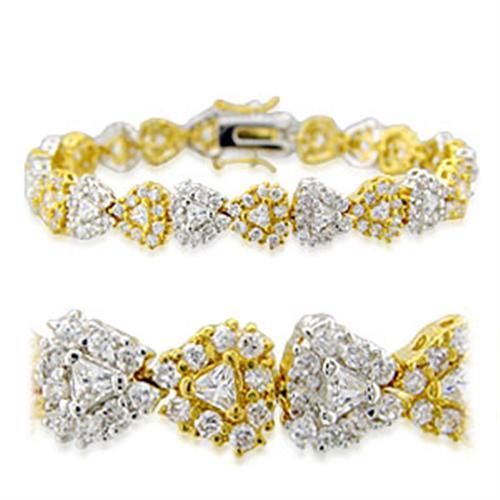 Silver Bracelets Gold Bangle Bracelet 23711 Gold+Rhodium Brass Bracelet with AAA Grade CZ Alamode Fashion Jewelry Outlet