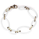 Silver Bracelets Gold Bangle Bracelet 3W1004 Rose Gold - Stainless Steel Bracelet with Ceramic Alamode Fashion Jewelry Outlet