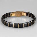 Gold Bangle Bracelet 3W986 Rose Gold - Stainless Steel Bracelet with Ceramic