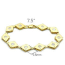Gold Bracelet For Women LO2007 Matte Gold & Gold Brass Bracelet with CZ