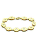 Gold Bracelet For Women LO2010 Matte Gold & Gold Brass Bracelet with CZ