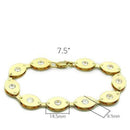 Gold Bracelet For Women LO2010 Matte Gold & Gold Brass Bracelet with CZ