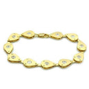 Silver Bracelets Gold Bracelet For Women LO2015 Matte Gold & Gold Brass Bracelet with CZ Alamode Fashion Jewelry Outlet