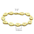 Silver Bracelets Gold Bracelet For Women LO2015 Matte Gold & Gold Brass Bracelet with CZ Alamode Fashion Jewelry Outlet