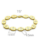 Silver Bracelets Gold Bracelet For Women LO2018 Matte Gold & Gold Brass Bracelet with CZ Alamode Fashion Jewelry Outlet