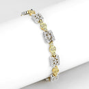 Gold Bracelet LO4741 Gold+Rhodium Brass Bracelet with AAA Grade CZ